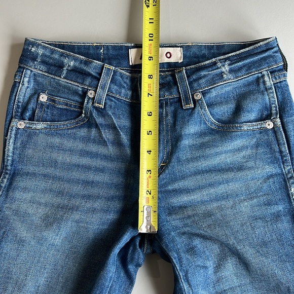 AMO Mid Rise Kate Slim Ankle Jeans in Mariner Wash Women's Size 24 - Picture 7 of 13